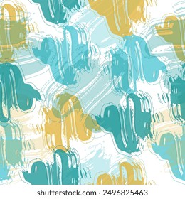 Seamless summer pattern with grunge colorful multi stripes.  Hand drawn uneven cute crossing stripes, wavy lines, streaks, bars. 