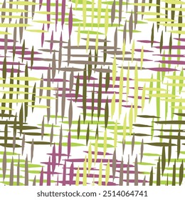Seamless summer pattern with grunge colorful multi stripes. Grunge scribbles.