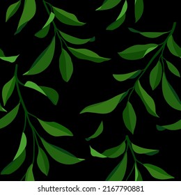 Seamless summer pattern with leaves. Vector elegant floral background for fabric , wallpaper, print, cover, banner and invitation.