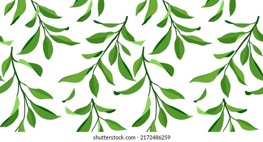 Seamless summer pattern with leaves. Vector elegant floral background for fabric , wallpaper, print, cover, banner and invitation.