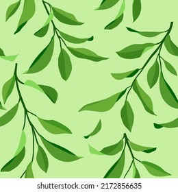 Seamless summer pattern with leaves. Vector elegant floral background for fabric , wallpaper, print, cover, banner and invitation.