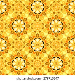 Seamless Summer Pattern with Ornamental Hand Drawn Elements. Vector Illustration.