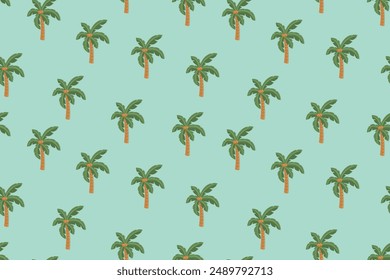 seamless summer pattern with palm trees - vector illustration