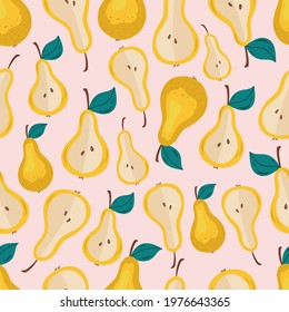 Seamless summer pattern with pear