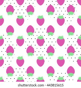 Seamless summer pattern. Vector background with different elements. Design for prints, shirts and posters.