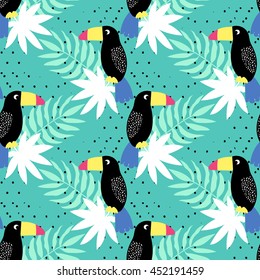 Seamless summer pattern. Vector background with different elements. Design for prints, shirts and posters.