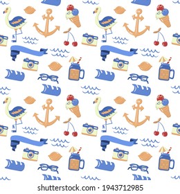 Seamless Summer Pattern Vector for banner, poster, flyer