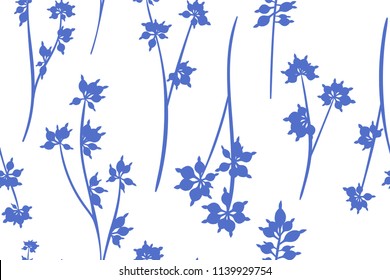 Seamless Summer Pattern in Watercolor Style. Vector Eucalyptus Leaves. Beautiful Branches and Floral Elements. Tropical Plants. Botanical Background. Summer Pattern for Wedding Design, Print, Textile.