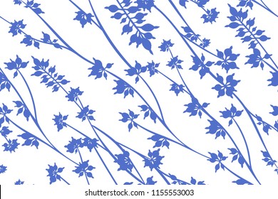 Seamless Summer Pattern in Watercolor Style. Vector Eucalyptus Leaves. Beautiful Branches and Floral Elements. Tropical Plants. Botanical Background. Summer Pattern for Wedding Design, Print, Textile.