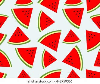SEAMLESS SUMMER PATTERN WITH WATERMELON FRUIT