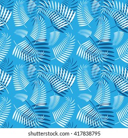 Seamless summer pattern.Tropical palm tree leaves pattern