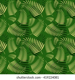 Seamless summer pattern.Tropical palm tree leaves pattern
