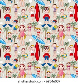 seamless summer people pattern