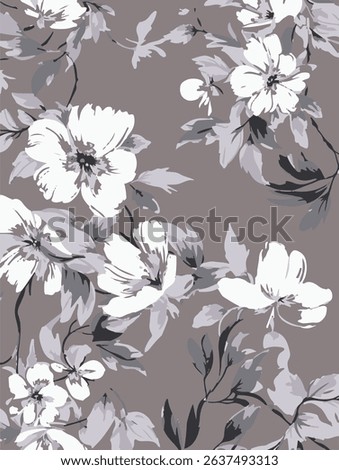 Seamless Summer Spring Floral, Rose, Various leaf, Fabric Print. vector illustration. wallpaper.exotic flower wallpaper combining a multitude of beautiful colours pattern
