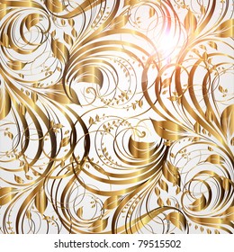 Seamless summer wallpaper pattern gold, vector. Eps 10.