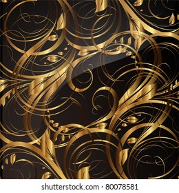Seamless summer wallpaper pattern gold, vector. Eps 10.