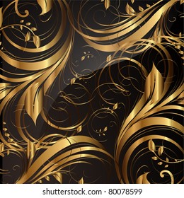 Seamless summer wallpaper pattern gold, vector. Eps 10.
