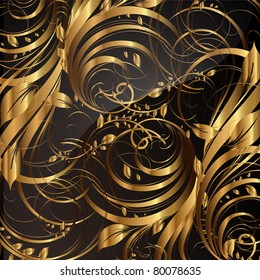 Seamless summer wallpaper pattern gold, vector. Eps 10.