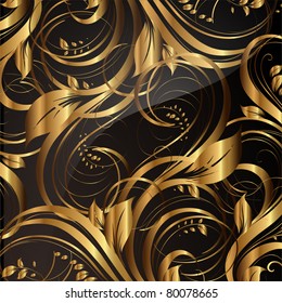 Seamless summer wallpaper pattern gold, vector. Eps 10.