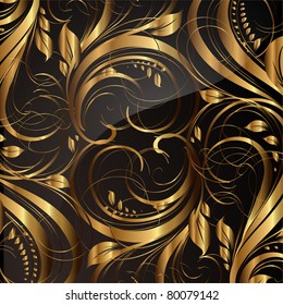Seamless summer wallpaper pattern gold, vector. Eps 10.
