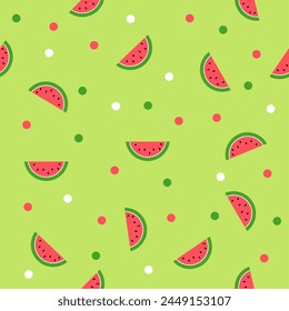 Seamless Summer Watermelon background. Green Background.