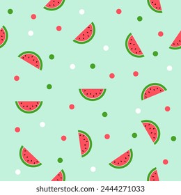 Seamless Summer Watermelon background Texture pattern