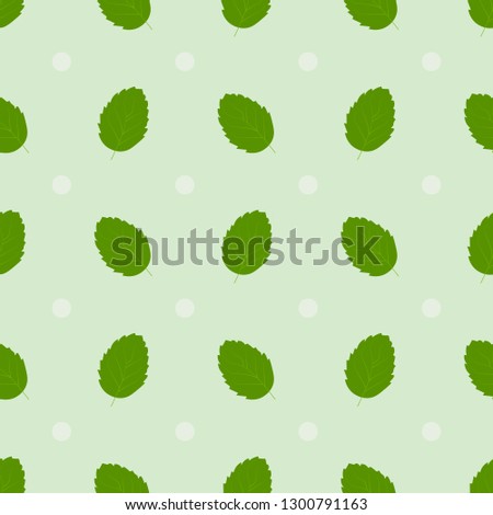 Seamless summerl pattern with green mint leaves