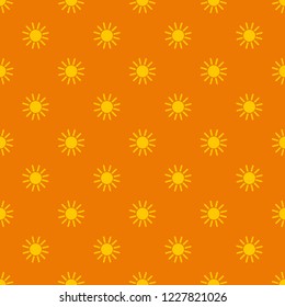 Seamless Sun Background Pattern - Yellow Orange