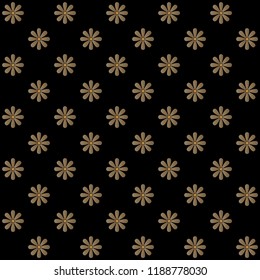 Seamless sun flowers pattern vector.  Design gradient gold on black.  Design print for textile, wallpaper, background. Set 7
