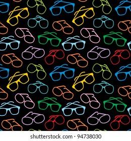 Seamless sun glasses accessories pattern. vector