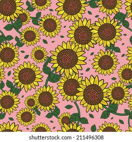 Seamless sunflower