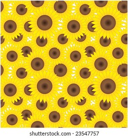 Seamless sunflower pattern