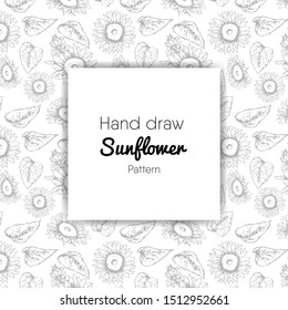 Seamless Sunflower pattern. Vector design