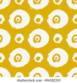 Seamless super grunge polka dot pattern. Hand drawn abstract background.