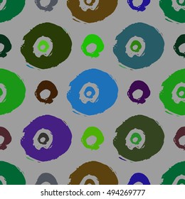 Seamless super grunge polka dot pattern. Hand drawn abstract background.