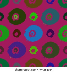 Seamless super grunge polka dot pattern. Hand drawn abstract background.