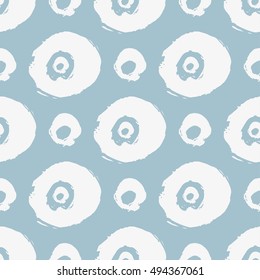 Seamless super grunge polka dot pattern. Hand drawn abstract background.