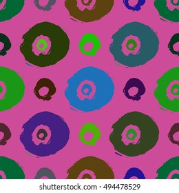 Seamless super grunge polka dot pattern. Hand drawn abstract background.