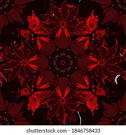 Sin inconveniente. Superficie para el diseño de tela, papel, envolturas y papel pintado. Ilustración vectorial. Mariposas marrones, negras y rojas. Animales exóticos.
