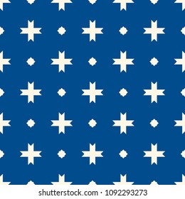 Seamless surface design with arabic ornament. Moroccan stars and crosses motif. Oriental traditional pattern with repeated mosaic tile. Tracery window wallpaper. Arabesque digital paper, textile print