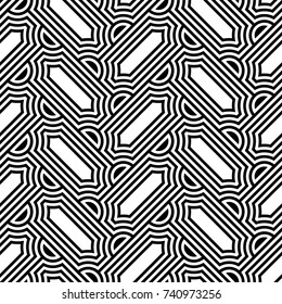 Seamless surface design with slanted figures. Grid image. Herringbone pattern. Slabs tessellation. Floor cladding bricks. Repeated tiles ornament background. Mosaic motif. Pavement wallpaper. Vector.