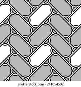 Seamless surface design with slanted figures. Grid image. Herringbone pattern. Slabs tessellation. Floor cladding bricks. Repeated tiles ornament background. Mosaic motif. Pavement wallpaper. Vector.