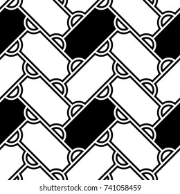Seamless surface design with slanted figures. Grid image. Herringbone pattern. Slabs tessellation. Floor cladding bricks. Repeated tiles ornament background. Mosaic motif. Pavement wallpaper. Vector.