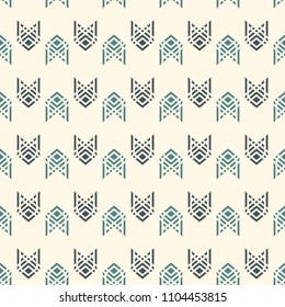 Seamless surface pattern with arrow fletching. Repeated chevrons wallpaper. Tribal and ethnic motif. Native americans ornamental abstract background. Boho chic digital paper, textile print. Vector art