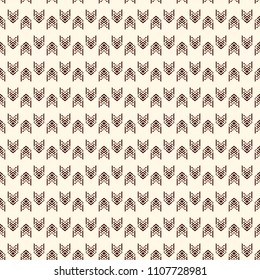 Seamless surface pattern with arrow fletching. Repeated chevrons wallpaper. Tribal and ethnic motif. Native americans ornamental abstract background. Boho chic digital paper, textile print. Vector art