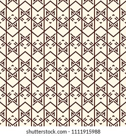 Seamless surface pattern with arrow fletching. Repeated chevrons and zigzag wallpaper. Tribal and ethnic motif. Native americans ornamental background. Boho chic digital paper, textile print. Vector
