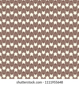 Seamless surface pattern with arrow fletching. Repeated chevrons and zigzag wallpaper. Tribal and ethnic motif. Native americans ornamental background. Boho chic digital paper, textile print. Vector