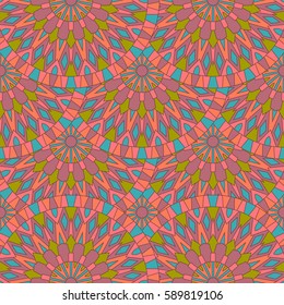 Seamless surface pattern with colorful ancient mandalas. Can use for printing on paper, fabric.