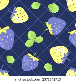 Nahtlose Oberflächenmuster mit bunten Erdbeeren und Blättern