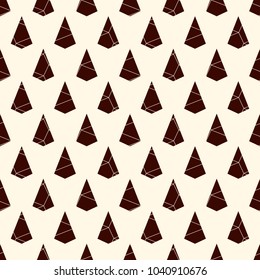 Seamless surface pattern with cracked stones. Repeated mini triangles abstract wallpaper. Ruined kite shapes motif. Modern print with geometric figures. Digital paper, textile print, page fill. Vector